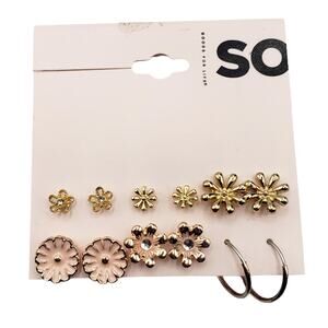 5/15 NWT 6 pairs of SO rose gold tone earrings